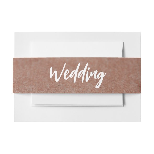 Beach tropical sand wedding invitation belly band (Front Example)