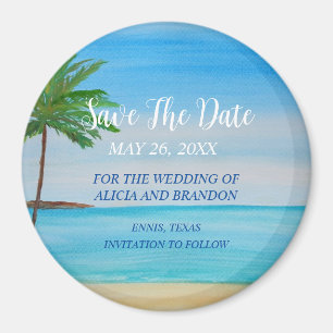 Beach Tropical Sand Weddings Modern Waves Magnet