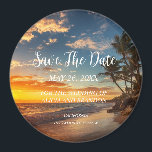 Beach Tropical Sand Weddings Modern Waves Magnet<br><div class="desc">Tropical,  beach,  simple,  waves,  destination,  palm trees,  elegant,  modern Wedding,  Save the Date magnet. You can personalize it with your details.</div>