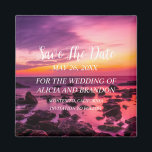 Beach Tropical Sand Weddings Modern Waves Magnet<br><div class="desc">Tropical, beach, simple, waves, destination, palm trees, elegant, modern Wedding, Save the Date magnet. You can personalize it with your details.</div>