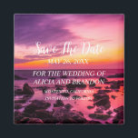 Beach Tropical Sand Weddings Modern Waves Magnet<br><div class="desc">Tropical,  beach,  simple,  waves,  destination,  palm trees,  elegant,  modern Wedding,  Save the Date magnet. You can personalize it with your details.</div>