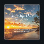 Beach Tropical Sand Weddings Modern Waves Magnet<br><div class="desc">Tropical,  beach,  simple,  waves,  destination,  palm trees,  elegant,  modern Wedding,  Save the Date magnet. You can personalize it with your details.</div>