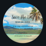 Beach Tropical Sand Weddings Modern Waves Magnet<br><div class="desc">Tropical,  beach,  simple,  waves,  destination,  palm trees,  elegant,  modern Wedding,  Save the Date magnet. You can personalize it with your details.</div>