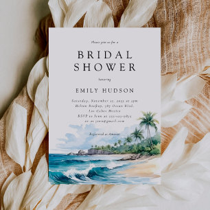 Beach Tropical Summer Bridal Shower Invitation
