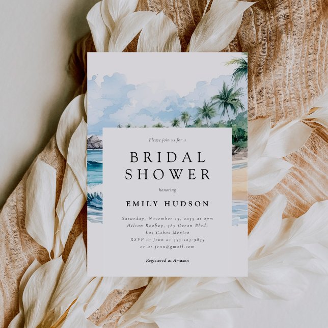 Beach Tropical Summer Bridal Shower Invitation (Creator Uploaded)