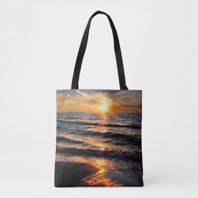 Beach Tropical Sunset Tote Bag (Front)