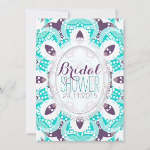 Beach Tropics Aqua Purple Bridal Douche Invitation