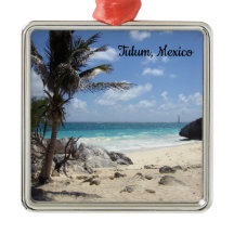 Beach Tulum, Mexico - sun - vacation - ornament