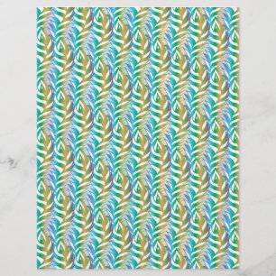Beach turquoise fun feather pattern.