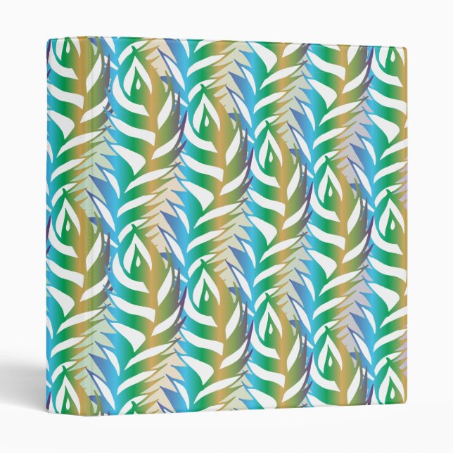 Beach turquoise fun feather pattern. binder (Front/Spine)