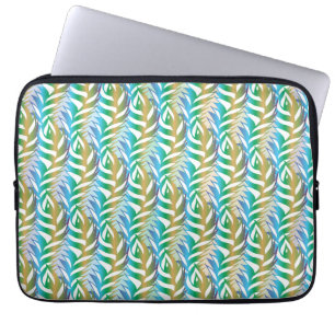 Beach turquoise fun feather pattern. laptop sleeve