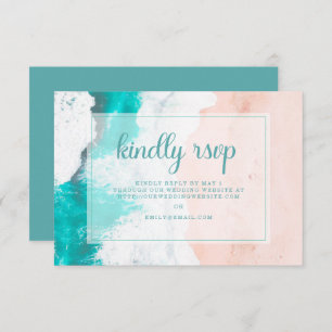 Beach Turquoise Ocean Coastal Wedding RSVP 