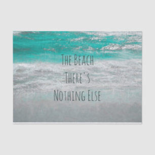 Beach Turquoise White Tropical Ocean Waves Coastal Tissue Paper