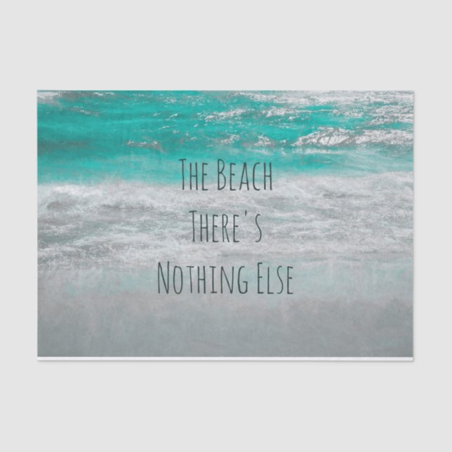 Beach Turquoise White Tropical Ocean Waves Coastal Tissue Paper (Front)
