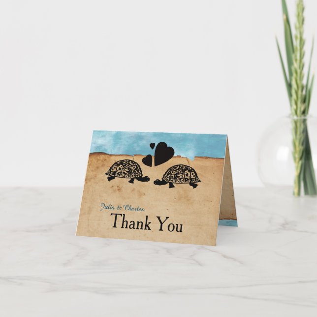 Beach Turtle Whimsical Personalized Thank You (Front)