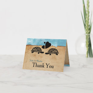 Beach Turtle Whimsical Personalized Thank You Card