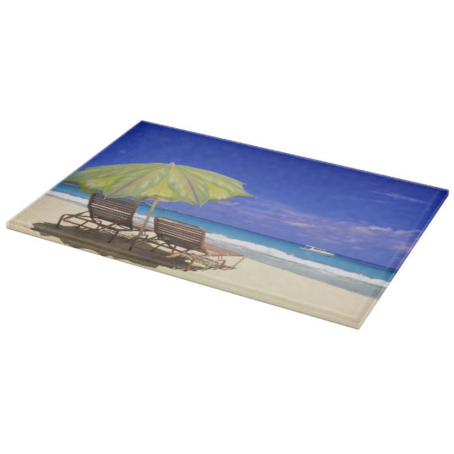 Beach Umbrella, Abaco, Bahamas Cutting Board (Corner)