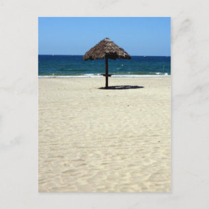 beach umbrella postcard