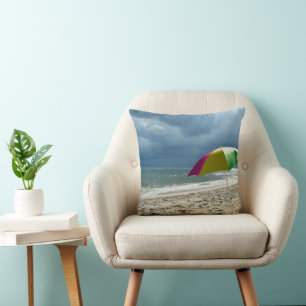Beach Umbrella Throw Pillow