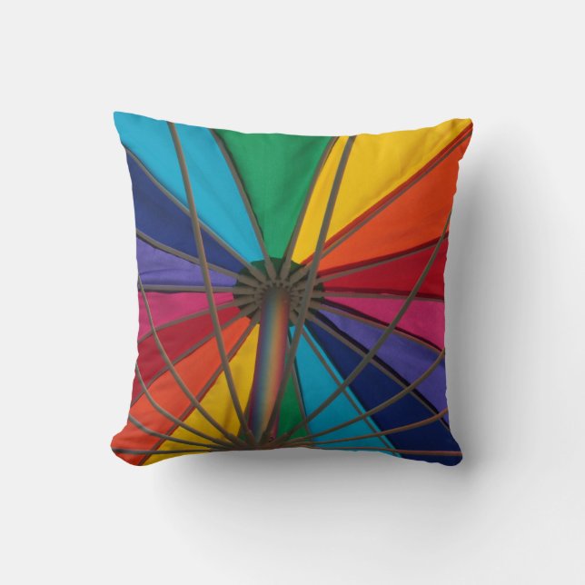 Beach Umbrella Throw Pillow (Front)