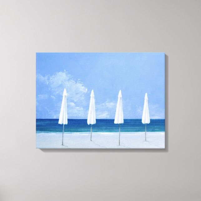 Beach umbrellas 2005 canvas print (Front)
