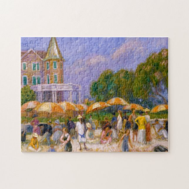 Beach Umbrellas at Blue Point by William Glackens Jigsaw Puzzle (Horizontal)
