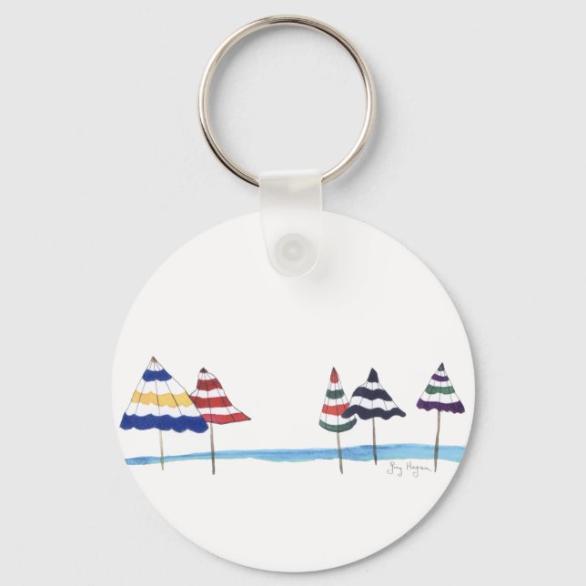 Beach Umbrellas Keychain (Front)