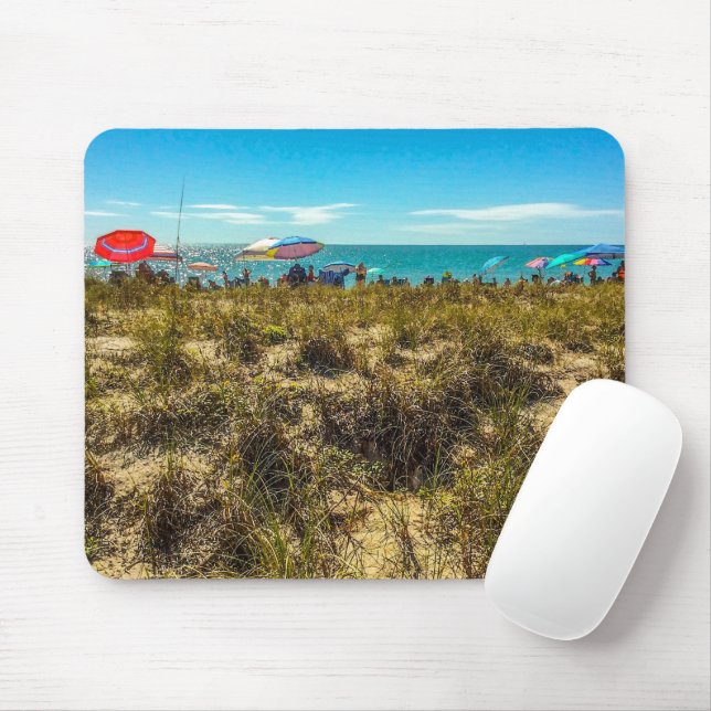 Beach Umbrellas on the Horizon Mousepad (With Mouse)