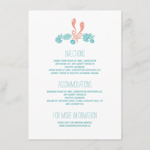 Beach Underwater Treasures White Wedding Details Enclosure Card