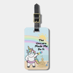 Beach Unicorn Luggage Tag