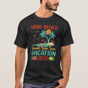 Beach Vacation 2022 Retro Sunset Florida Vero Beac T-Shirt