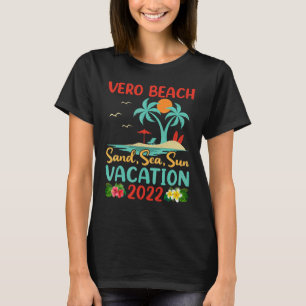 Beach Vacation 2022 Retro Sunset Florida Vero Beac T-Shirt