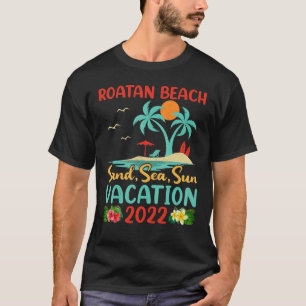 Beach Vacation 2022 Retro Sunset Honduras Roatan B T-Shirt