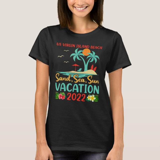 Beach Vacation 2022 Retro Sunset Us Virgin Island  T-Shirt (Front)