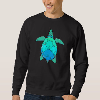 Beach Vacation Artistic Colourful Sea Turtle Art Sweatshirt