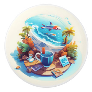 Beach Vacation Ceramic Knob