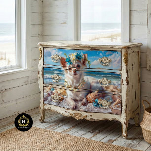 Beach vacation Chihuahua puppy Decoupage Tissue Paper