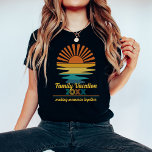 Beach Vacation Family Friends Custom Cool Sunset T-Shirt<br><div class="desc">Create lasting memories together with the "Beach Vacation Shirts for Family Friends Custom T-Shirt" – a perfect choice for celebrating the joy of vacationing with loved ones. Whether it's a family vacation, a girls' trip with friends, or a summer getaway, these custom shirts are designed to add a personal and...</div>