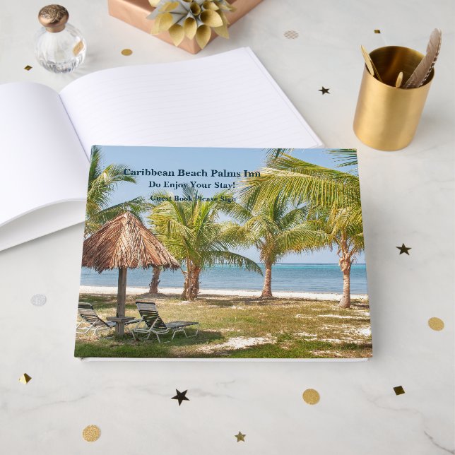 Beach Vacation House Hotel Rental Hospitality  Guest Book (Front Open)