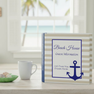 Beach Vacation House Rental Guide Instructions Binder