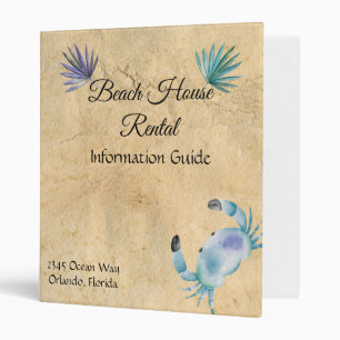 Beach Vacation House Rental Guide Instructions Binder