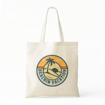 Beach vacation logo on tote bag