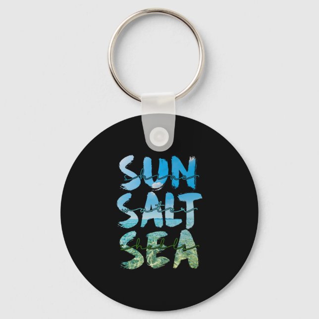 Beach Vacation Ocean Waves Sun Summer Fun Holiday  Keychain (Front)