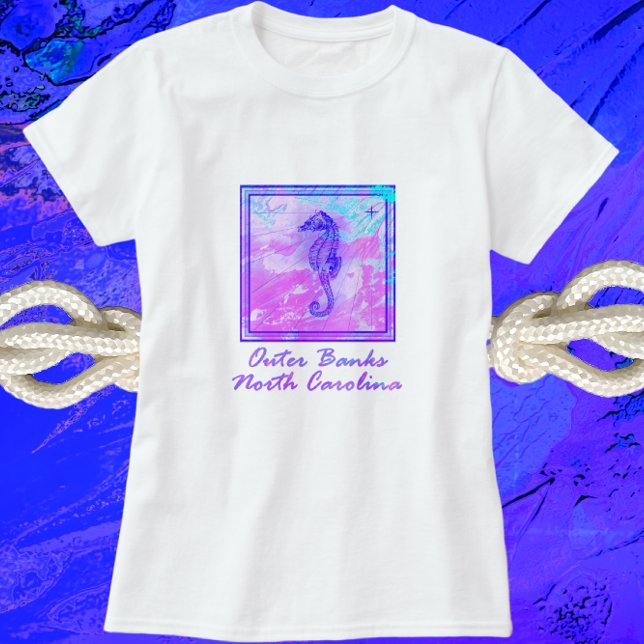 Beach Vacation Outer Banks NC Seahorse T-Shirt (Creator Uploaded)