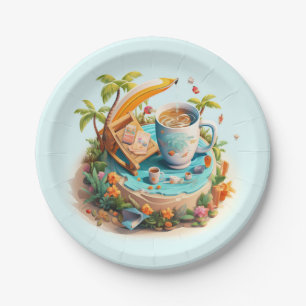 Beach Vacation Paper Plate