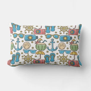 Beach Vacation Pattern throw pillows