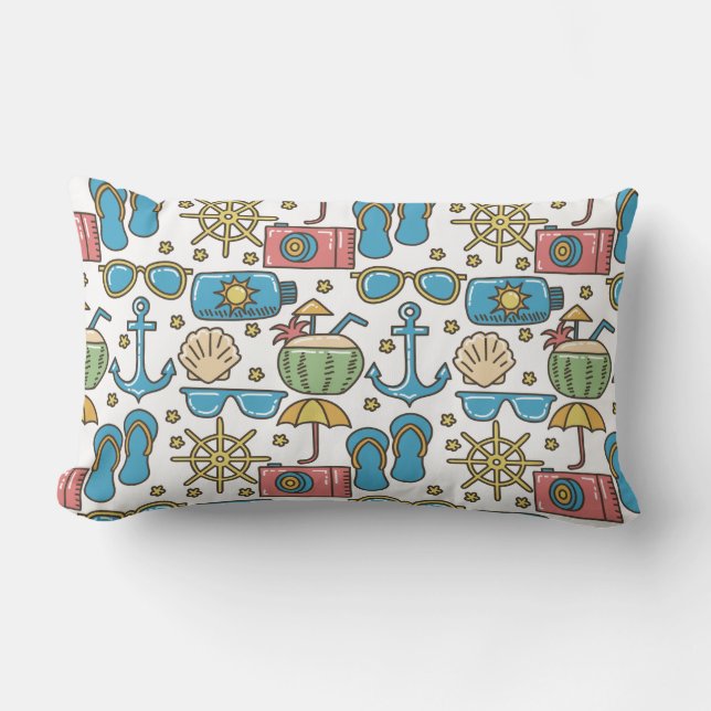 Beach Vacation Pattern throw pillows (Front)