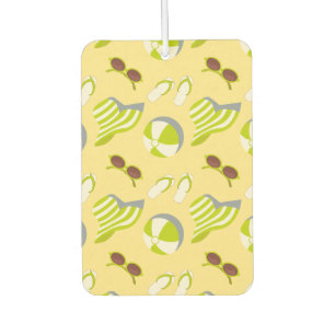 Beach vacay pattern with sunglasses and sun hat air freshener