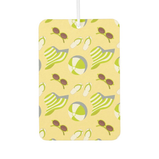 Beach vacay pattern with sunglasses and sun hat  air freshener (Front)