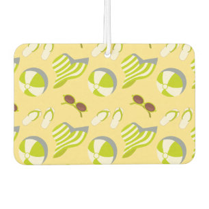 Beach vacay pattern with sunglasses and sun hat air freshener